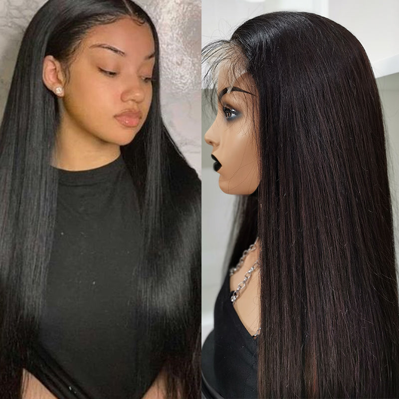 Silkswan Hair Straight 6x6 Lace Front Wigs Natural Baby Hair Pre Plucked Human Hair