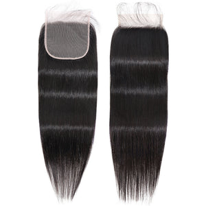 Silkswan Hair Straight Swiss Lace Closure 4x4 5x5 6x6 7x7 with Baby Hair Human Top Closure