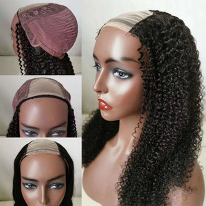 Silkswan Hair Human Hair Kinky Curly U Part Hair Wigs Full Machine Made 10-30 inch Wigs