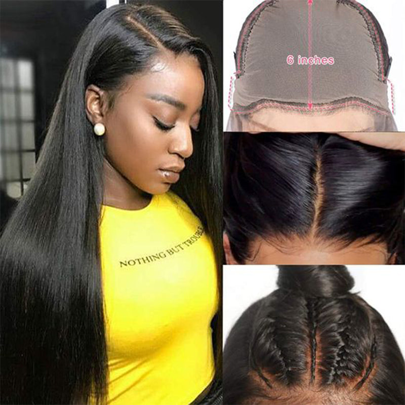 Silkswan Hair Straight Fake Scalp Lace Front Wigs Invisible 13x6 Wigs Human Remy Hair