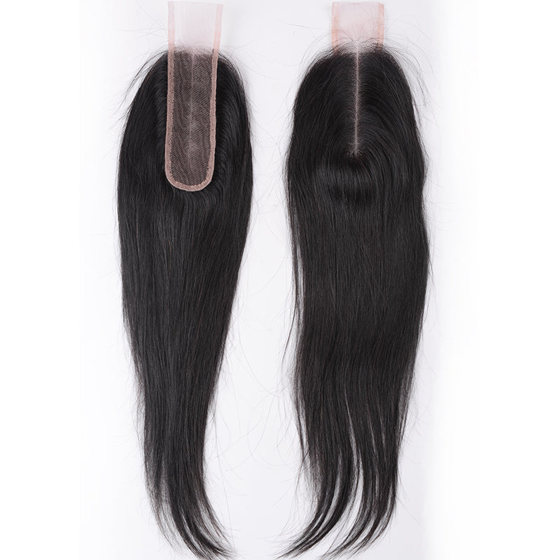 Silkswan Hair Straight Hair Bundles with Closure Kim K 2x6 Lace Closure Human Remy Hair