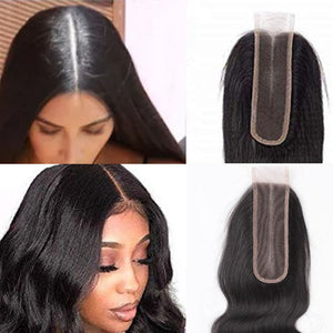 Silkswan Hair Kim K 2x6 Lace Closure Straight or Body Wave Top Closure Swiss Lace