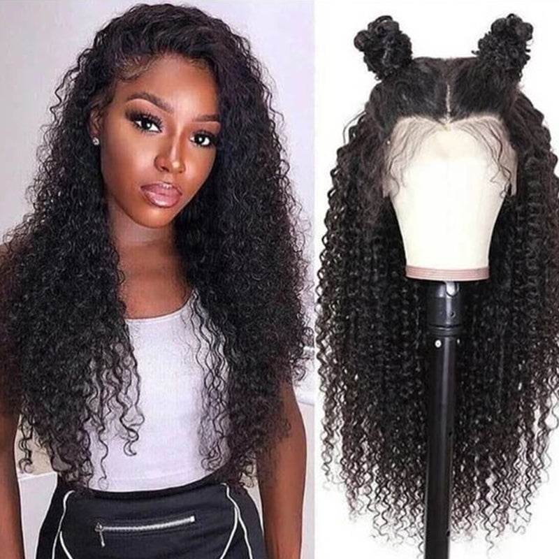 Silkswan Hair Kinky Curly Wigs 13x4 Lace Front Human Hair Wigs Brazilian Virgin Hair