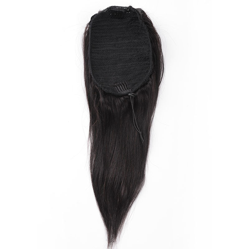 Silkswan Hair Ponytail Straight or Deep Wave 10-28 Inch Drawstring Human Remy Hair Extensions