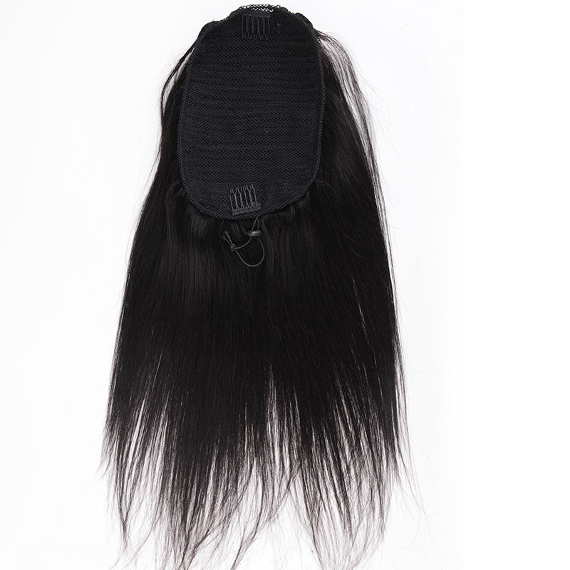 Silkswan Hair Ponytail Straight or Deep Wave 10-28 Inch Drawstring Human Remy Hair Extensions