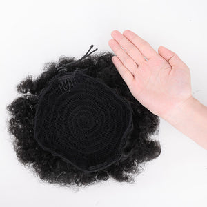 Silkswan Hair Afro Puff Curly Ponytail Human Hair Extension Hair Bun Clip In Ponytails Drawstring