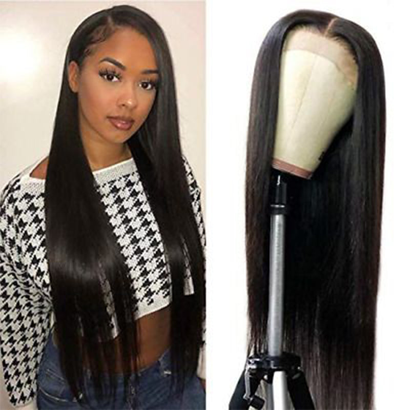 Silkswan Hair Brazilian Straight Pre Plucked 4x4 Lace Closure Wig Virgin Human Hair