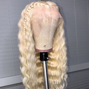 Silkswan Hair 613 Blonde Lace Front Human Hair Wigs Brazilian Virgin Deep Wave Wigs