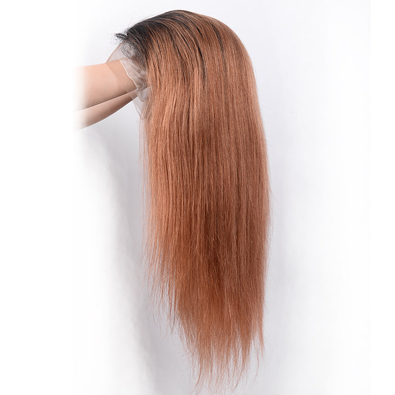 Silkswan Hair Straight T1B/30 Pre Plucked 13x4 Lace Front Wig Remy Human Hair Wigs