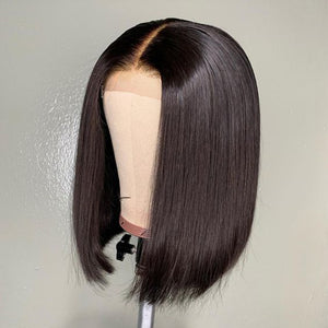 Silkswan Hair Straight Bob Wigs Pre Plucked 13x4 Lace Front Wigs Brazilian Human Hair