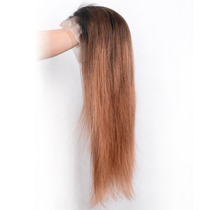 Silkswan Hair Ombre Color T1B/4/27 Human Remy Hair 13x4 Lace Front Wigs Pre Plucked Lace Wig