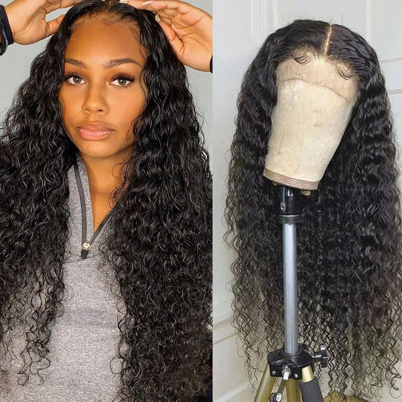 Silkswan Hair Water Wave Lace Wigs 100% Human Remy Hair 13x4 Lace Front Wigs with Baby Hair