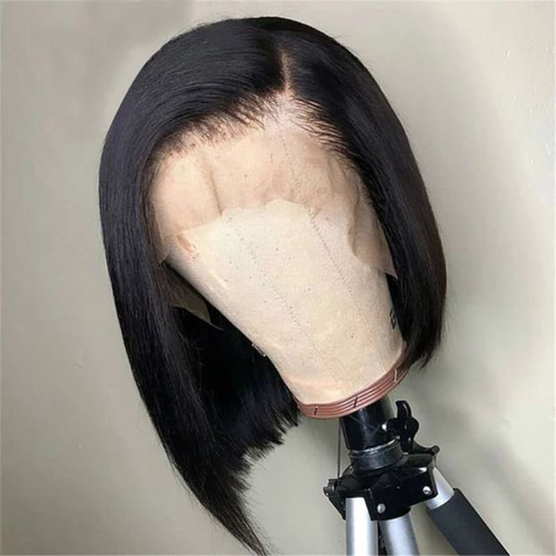 Silkswan Hair Straight Bob Wigs Pre Plucked 13x4 Lace Front Wigs Brazilian Human Hair