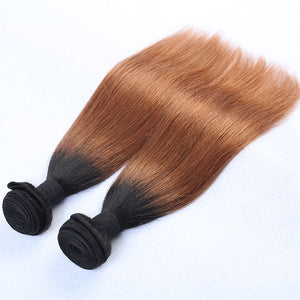 Silkswan Hair Straight Hair Bundles 1b/30 Ombre Color Brazilian Human Remy Hair Extensions