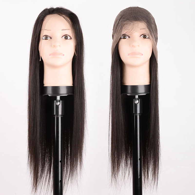 Silkswan Hair Straight Full Lace Wigs Human Brazilian Hair Pre Plucked Hair Line with Baby Hair