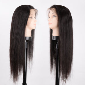 Silkswan Hair Straight Full Lace Wigs Human Brazilian Hair Pre Plucked Hair Line with Baby Hair