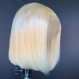 Silkswan Hair Straight 613 Blonde Color Bob Wigs 13x4 Lace Front Wigs Pre-plucked Hair Line