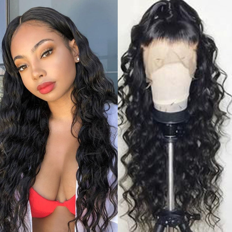 Silkswan Hair Loose Wave 13x4 Lace Front Wigs Preplucked Hair Line Human Virgin Hair