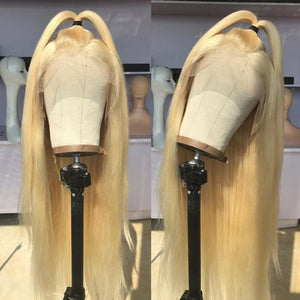 Silkswan Hair 613 Lace Front Wigs Blonde Baby Hair Brazilian Straight Human Virgin Hair