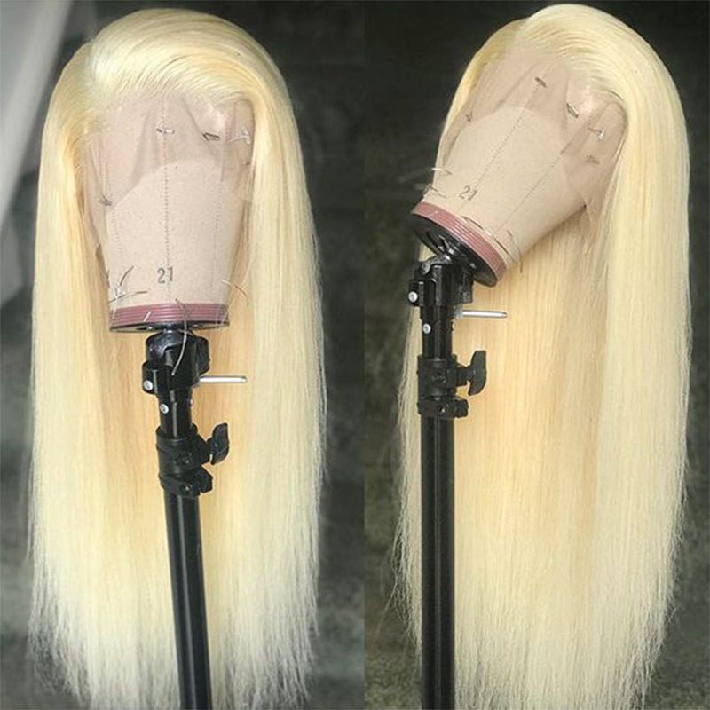 Silkswan Hair 613 Lace Front Wigs Blonde Baby Hair Brazilian Straight Human Virgin Hair