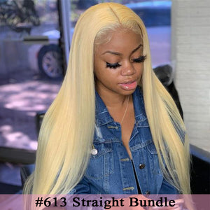 Silkswan Hair 613 Blonde Brazilian Hair Bundle Straight Weave Virgin Human Hair