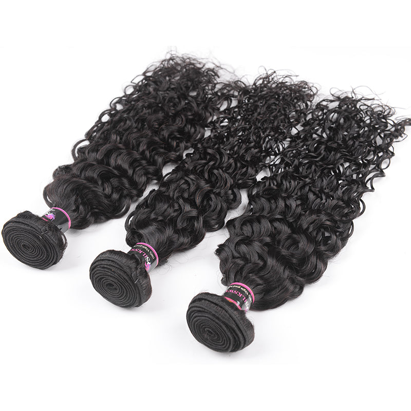Silkswan Hair Water Wave Hair Bundles Human Remy Brazilian Hair Weft 26 28 30 Inches