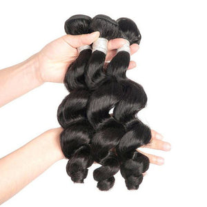 Silkswan Hair Loose Wave Bundles Human Virgin Hair Extentions 30 32 34 Hair Weft