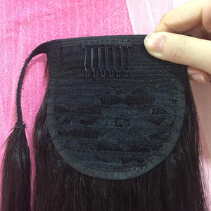 Silkswan Hair Curly Ponytail Straight Virgin Hair Kinky Straight Human Hair Clip In