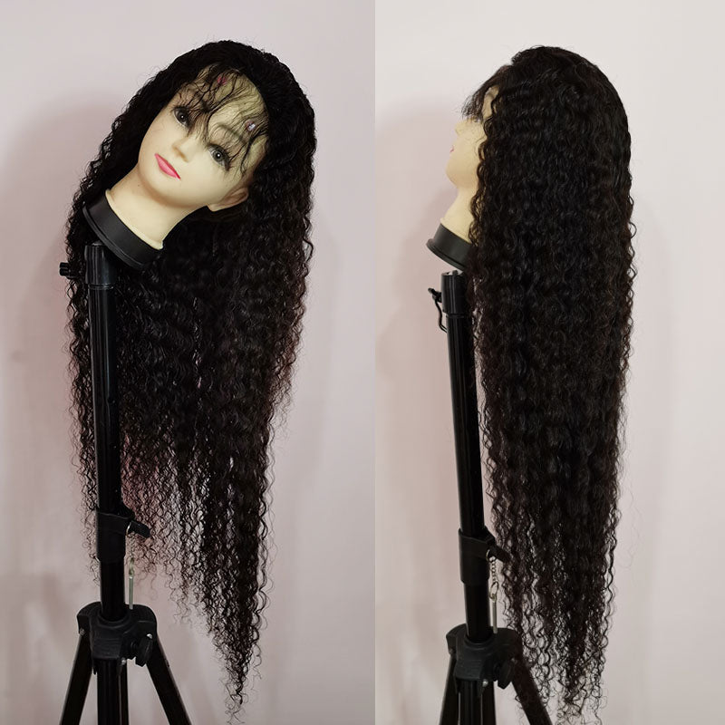 Silkswan Hair Deep Wave 4x4 Lace Closure Wigs Pre-plucked Human Virgin Hair Wigs