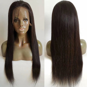 Silkswan Hair Straight Full Lace Wigs Human Brazilian Hair Pre Plucked Hair Line with Baby Hair