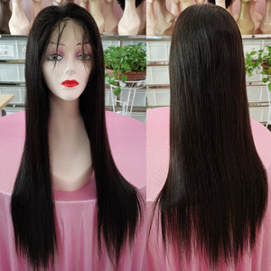 Silkswan Hair Straight Full Lace Wigs Human Brazilian Hair Pre Plucked Hair Line with Baby Hair