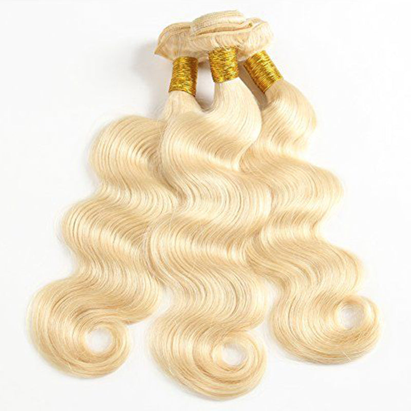 Silkswan Hair Body Wave 613 Blonde Hair Bundle 26 28 30 Inch Virgin Human Hair