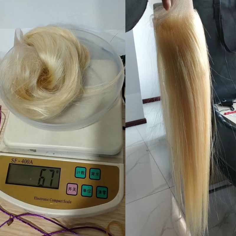 Silkswan Hair Straight Blonde Color Bundles with Frontal Ear to Ear 613 Frontal Human Hair