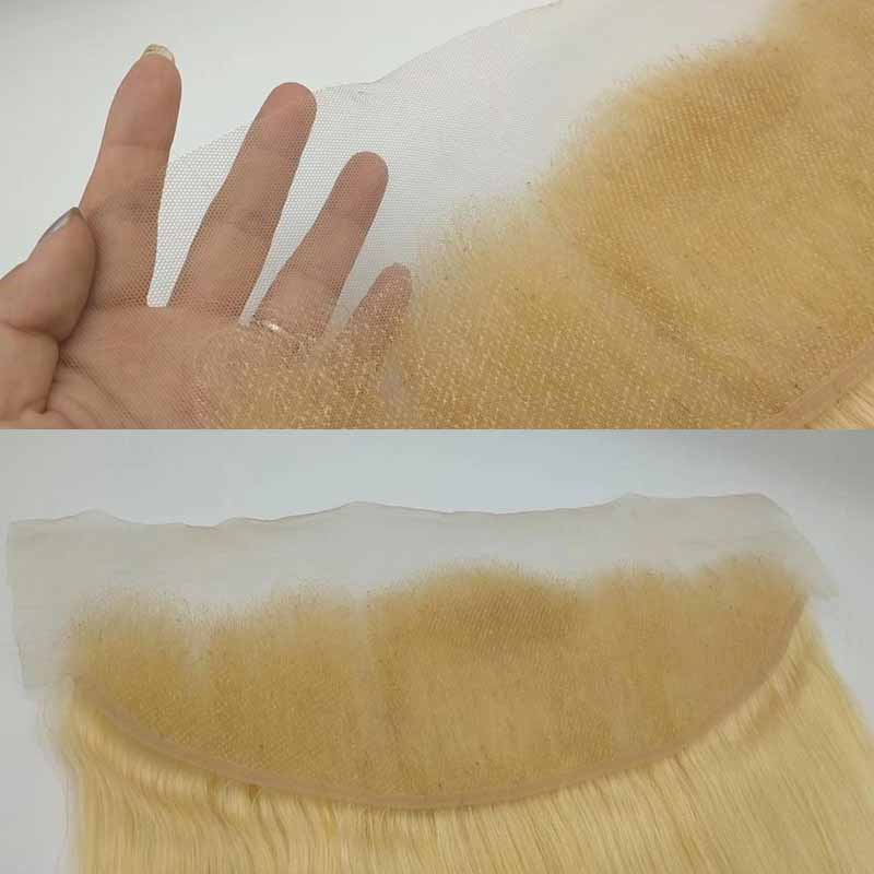 Silkswan Hair Straight Blonde Color Bundles with Frontal Ear to Ear 613 Frontal Human Hair