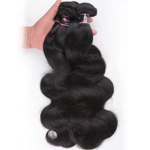 Silkswan Hair Body Wave Bundles with 360 Lace Frontal with Natrual Baby Hair 3Pcs/lot