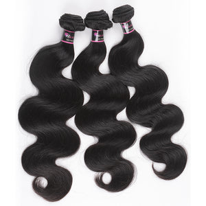 Silkswan Hair Body Wave Bundles with 360 Lace Frontal with Natrual Baby Hair 3Pcs/lot