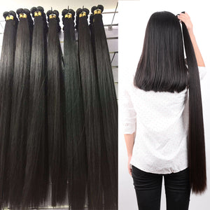 Silkswan Hair Straight Virgin Human Hair Bundles Natural Color 8-40 Inches